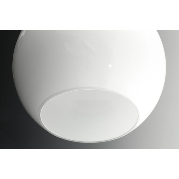 Carisa Brushed Nickel Globe Flush Mount Light with White Glass Shade