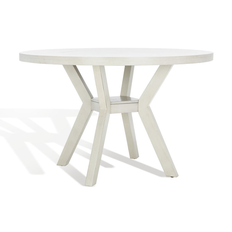 47.5'' Round Black Wood Dining Table for Six