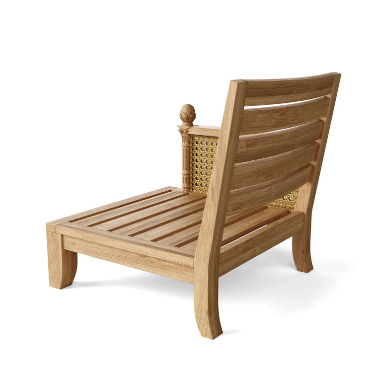 Natural Teak and Rattan Modular Sectional Sofa Set