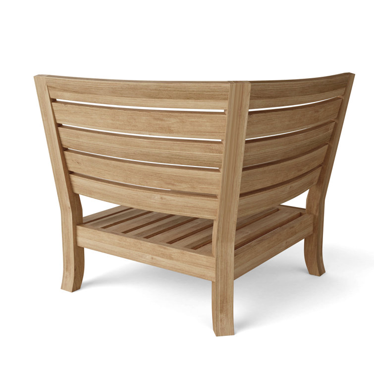 Luxe Gray Teak Outdoor Corner Lounge Chair