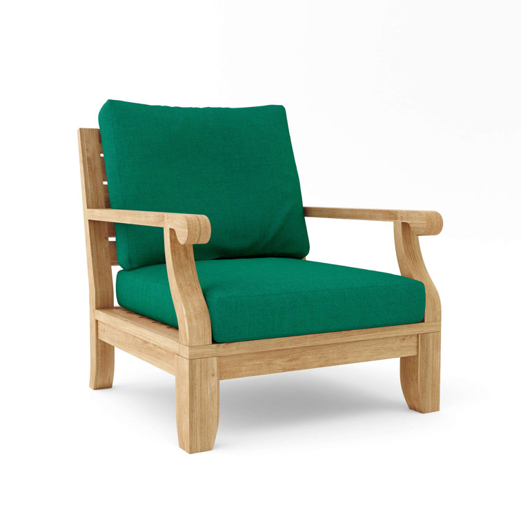 Riviera Natural Teak Outdoor Lounge Chair with Cushions