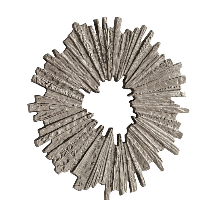 Cadabra Antique Nickel 14" Modern Abstract Metal Wall Decor