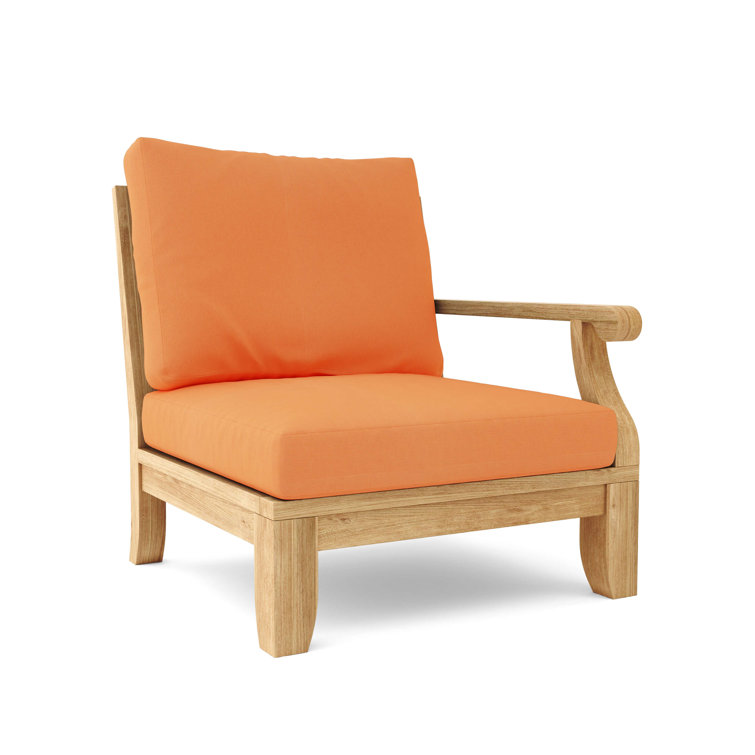 Riviera Luxe Teak Outdoor Deep Seating Lounge Chair with Sunbrella Cushions