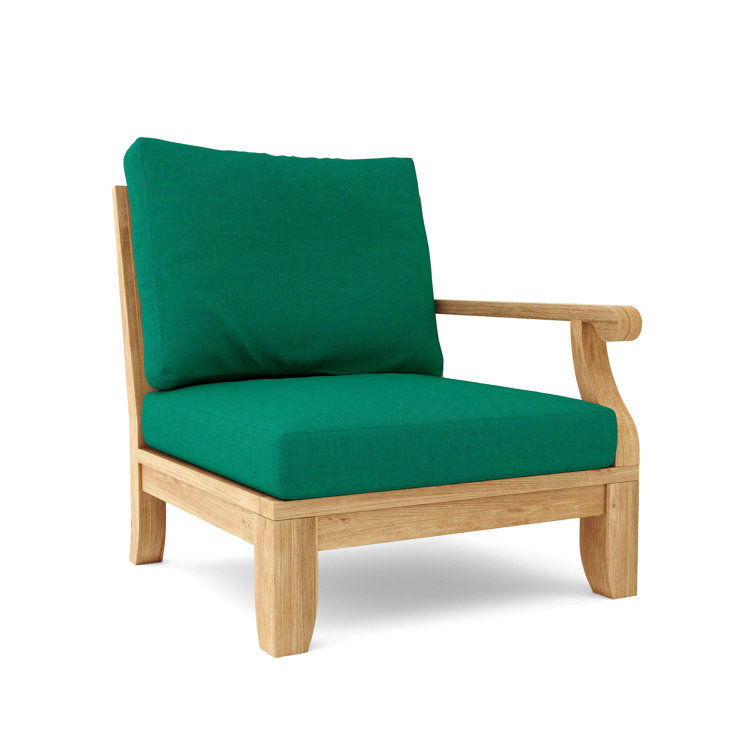 Riviera Luxe Teak Outdoor Deep Seating Lounge Chair with Sunbrella Cushions