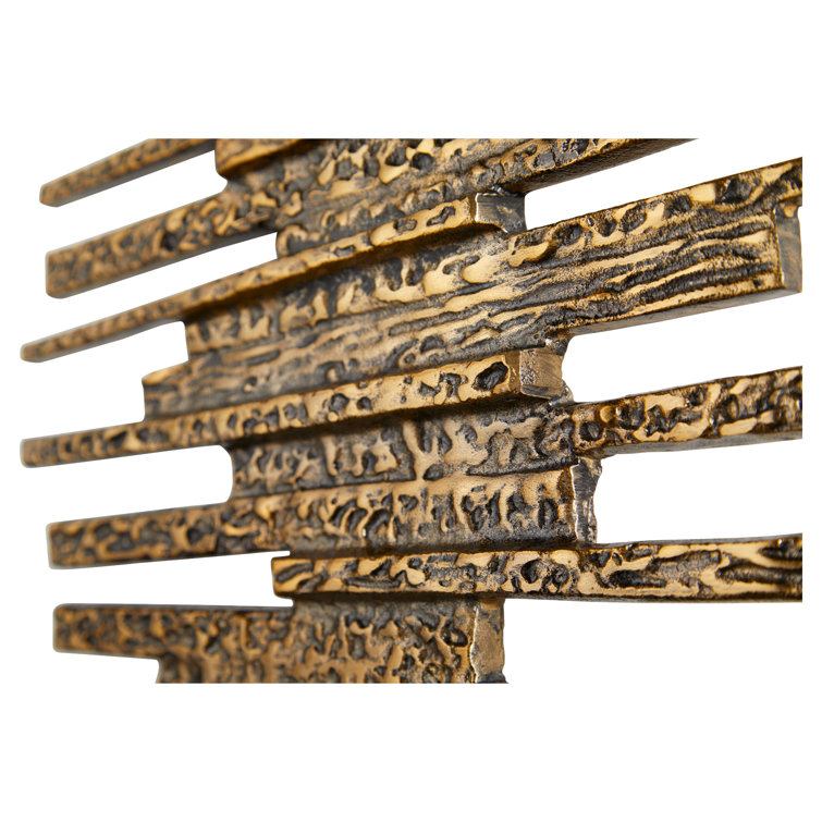 Antique Brass Textured Metal Wall Sculpture