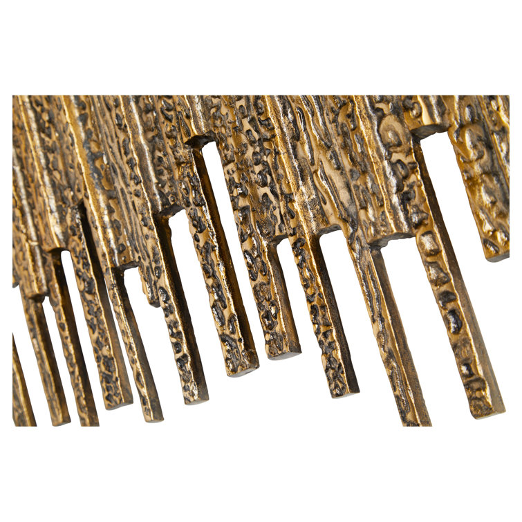 Antique Brass Textured Metal Wall Sculpture