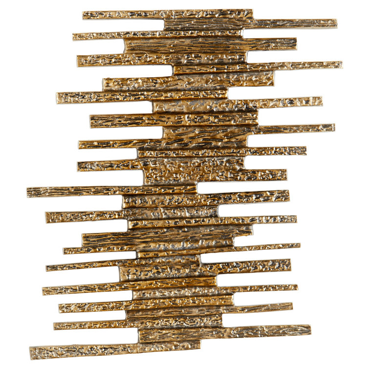 Antique Brass Textured Metal Wall Sculpture