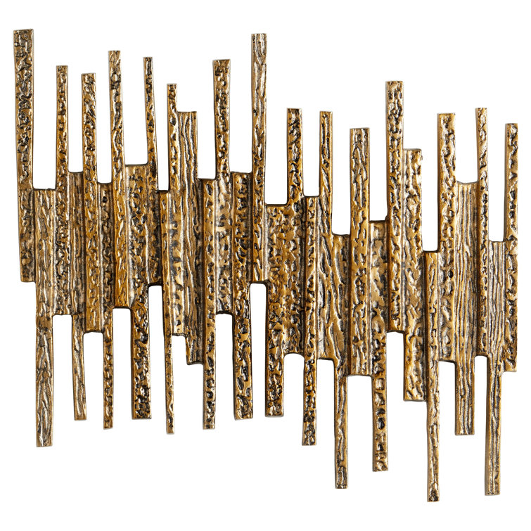 Antique Brass Textured Metal Wall Sculpture