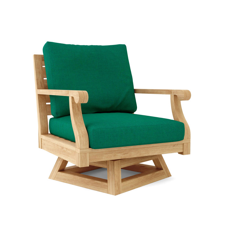 Riviera Natural Teak Swivel Lounge Chair with Cushions