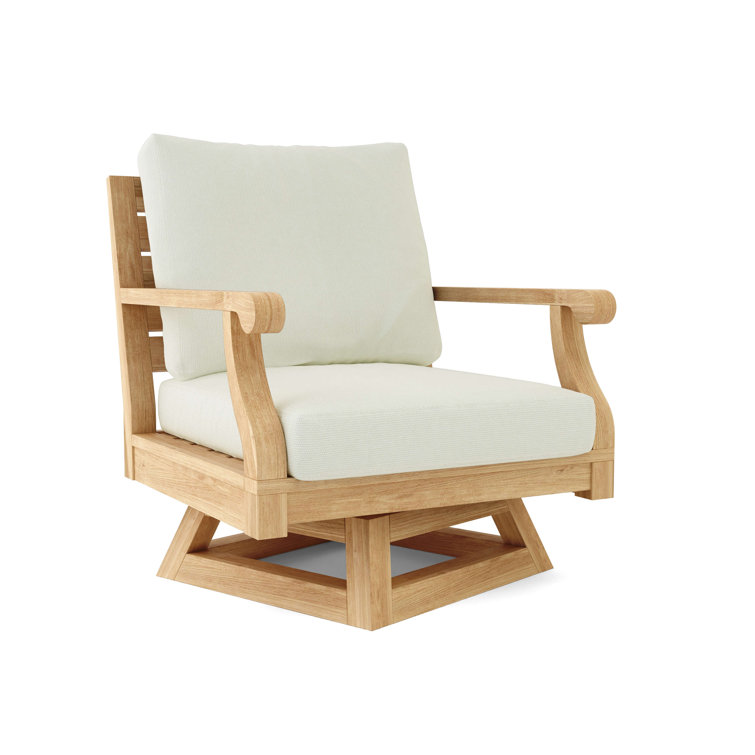Riviera Natural Teak Swivel Lounge Chair with Cushions