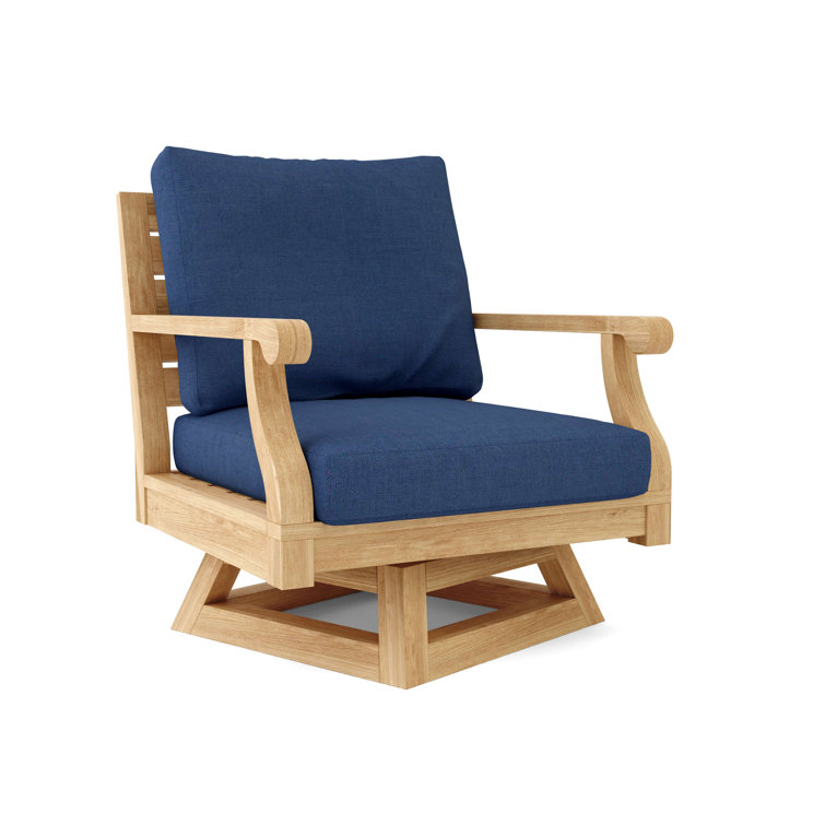 Riviera Natural Teak Swivel Lounge Chair with Cushions