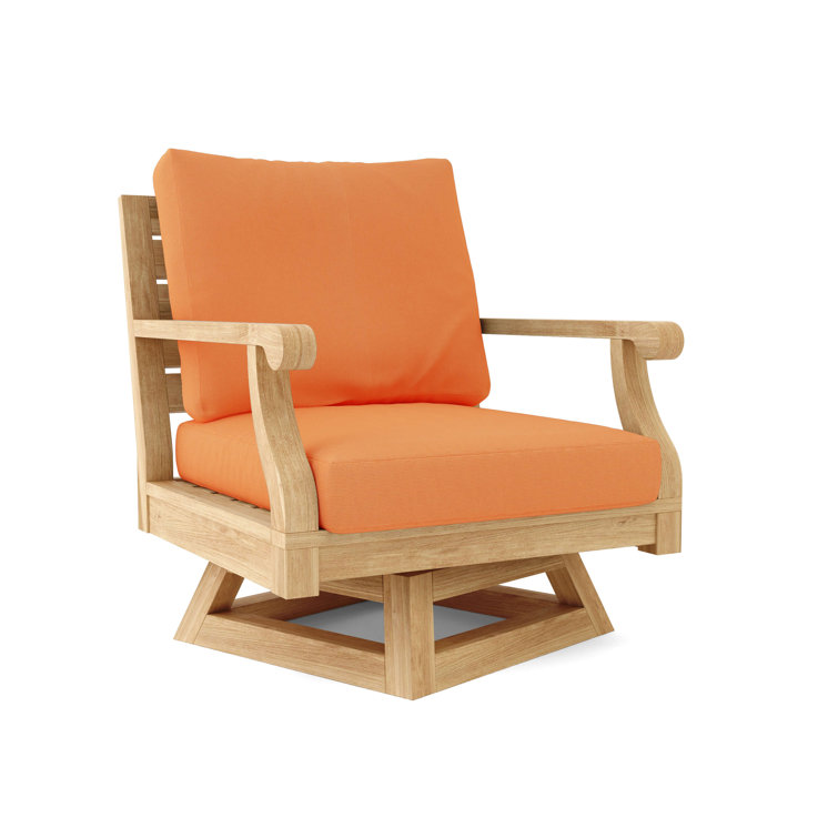 Riviera Natural Teak Swivel Lounge Chair with Cushions