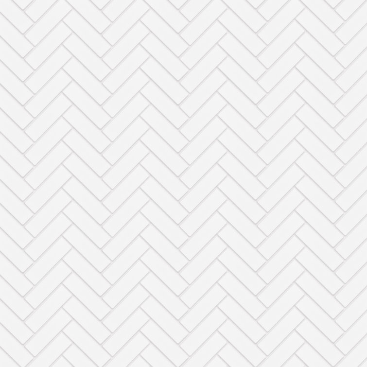 Metro Brick Herringbone Matte White Porcelain Mosaic Tile