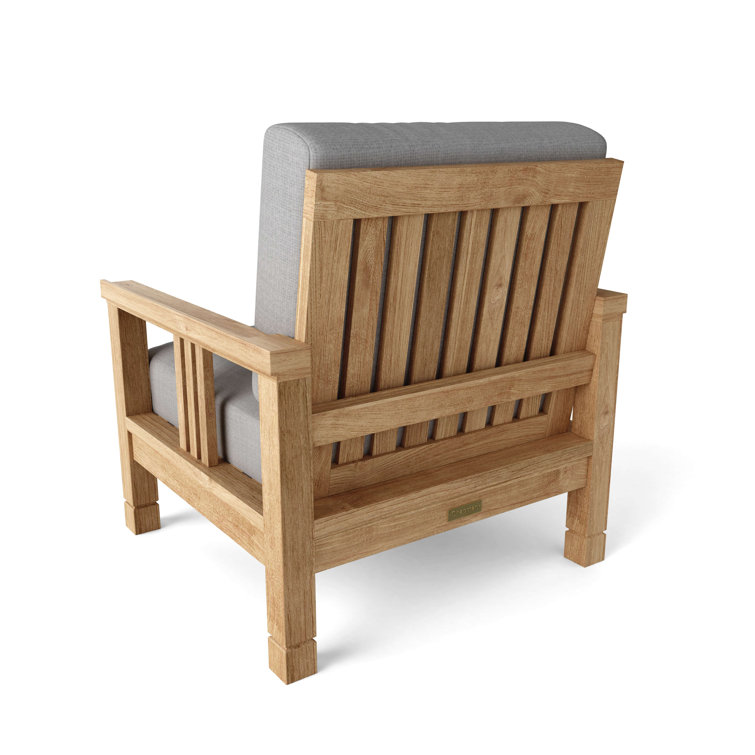 South Bay Teak 3-Piece Outdoor Conversation Set with Gray Cushions