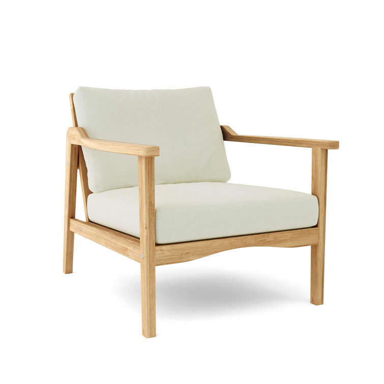 Amalfi 36" Teak Outdoor Lounge Chair with Cushions