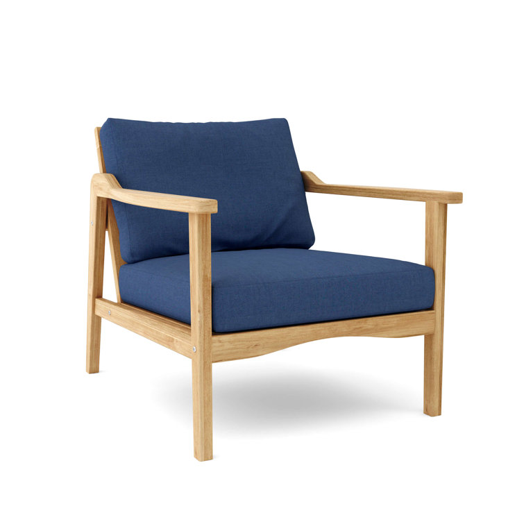 Amalfi 36" Teak Outdoor Lounge Chair with Cushions
