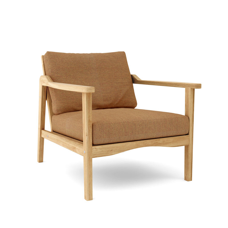 Amalfi 36" Teak Outdoor Lounge Chair with Cushions