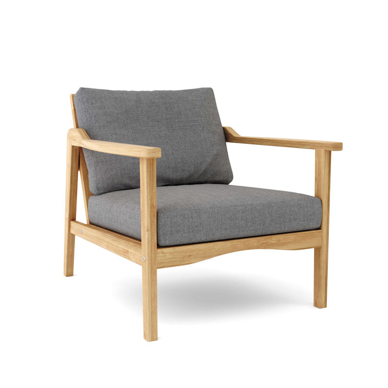 Amalfi 36" Teak Outdoor Lounge Chair with Cushions