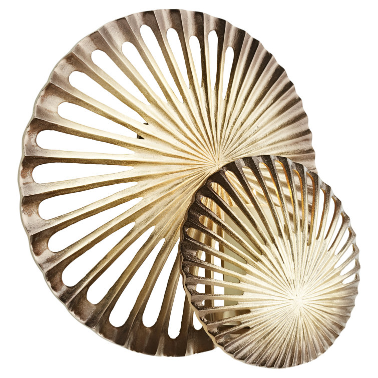 Antique Brass Dual Circle Metal Wall Sconce