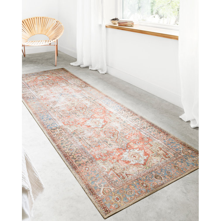 Heirloom Blue Wool Blend Runner Rug 2'6" x 7'6"