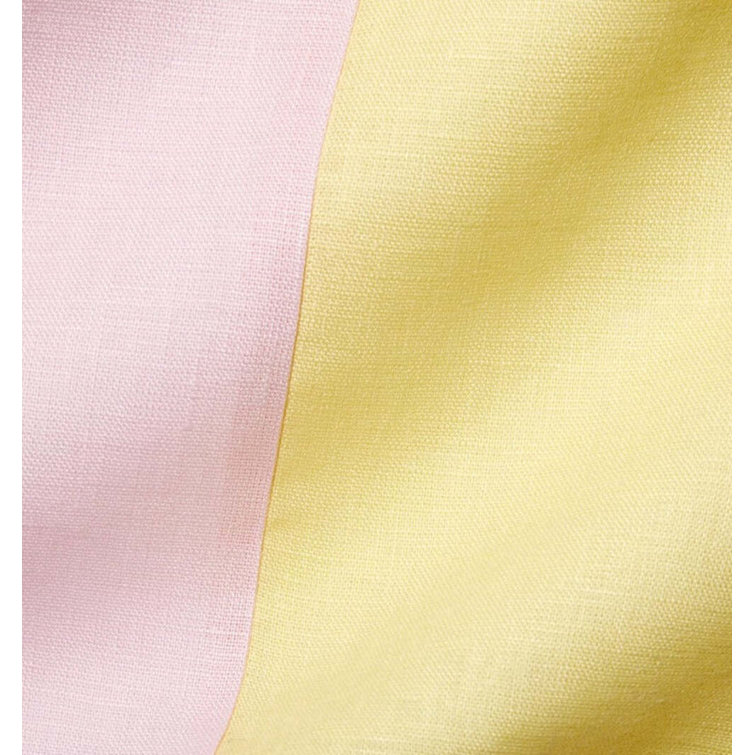 Carnation and Yellow Cotton Rectangular Lumbar Pillow