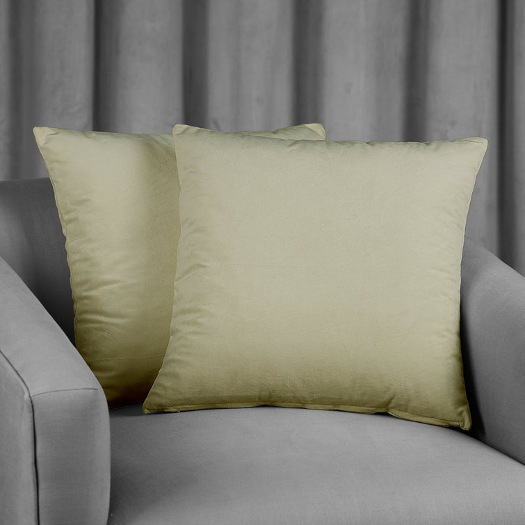 Cool Beige Velvet Decorative Pillow Covers - Set of 2