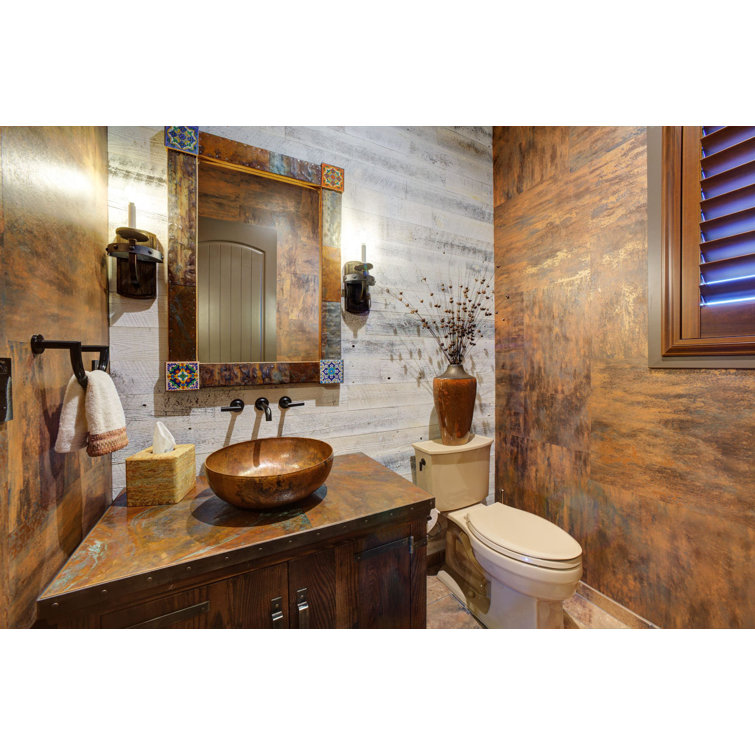Hand-Hammered Copper Round Vessel Bathroom Sink