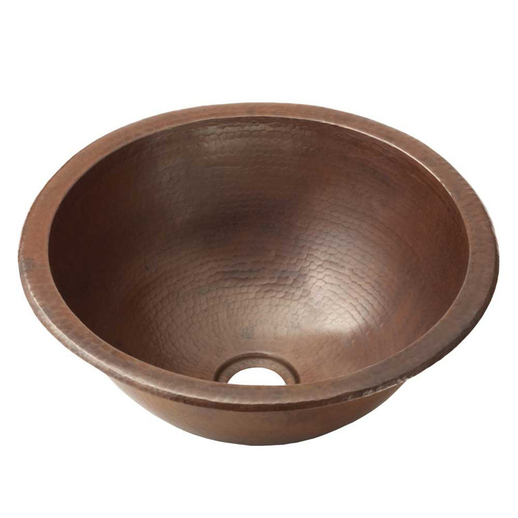 Palomar Copper Bathroom Sinks Hand Hammered Circular Dual Mount