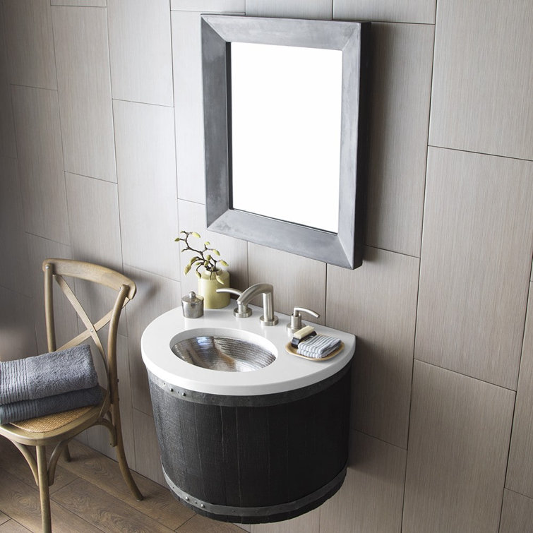 Portola Ash Gray Rectangular Modern Bathroom Vanity Mirror 26" x 22"
