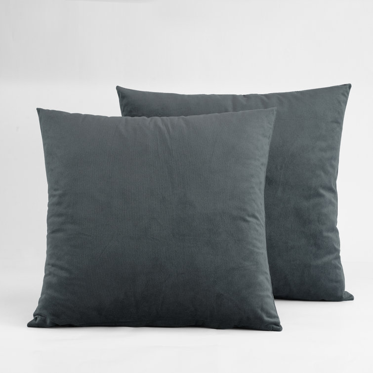 Distance Blue Gray Velvet Euro Throw Pillow Covers