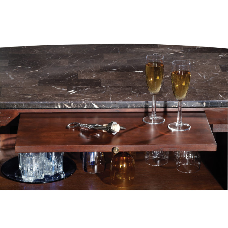 Niagara Demilune Rustic Cherry Bar with Italian Marble Top