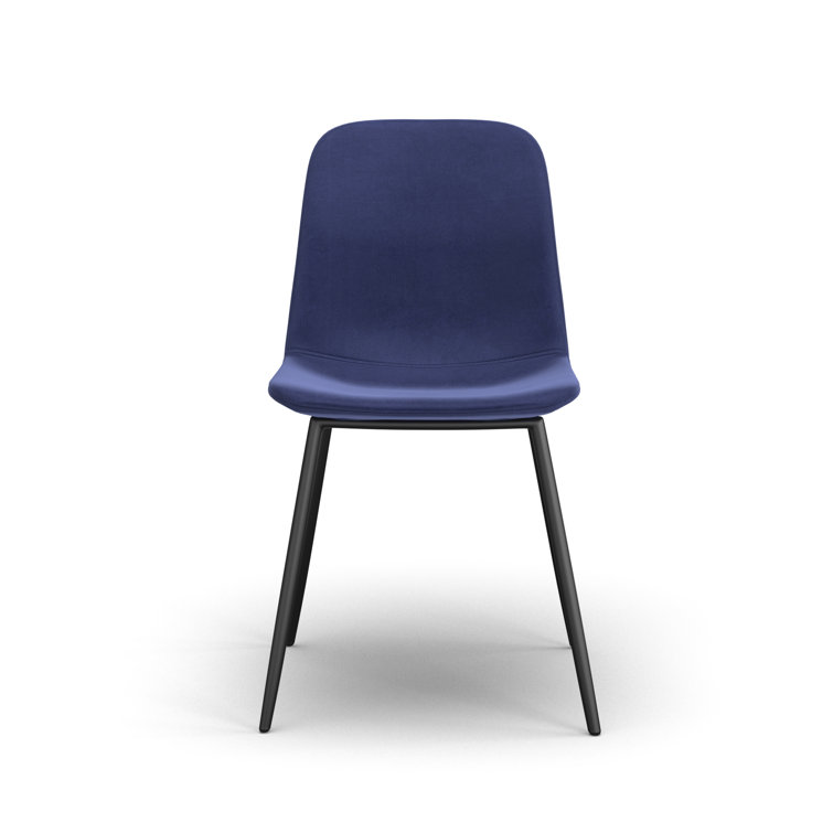 Sapphire Velvet Mid-Century Modern Side Chair with Metal Legs