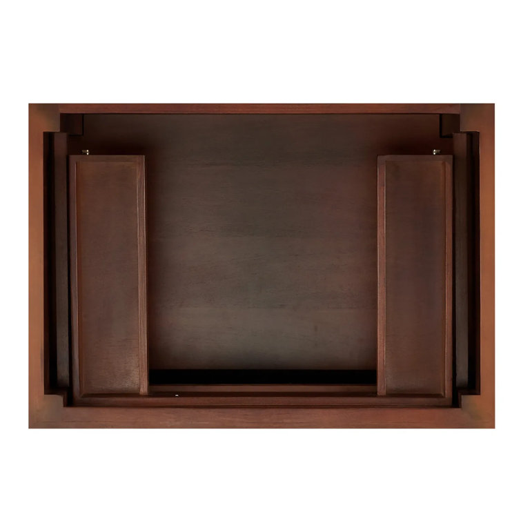 Antique Brown Wood Single Bathroom Vanity with Arctic White Quartz Top