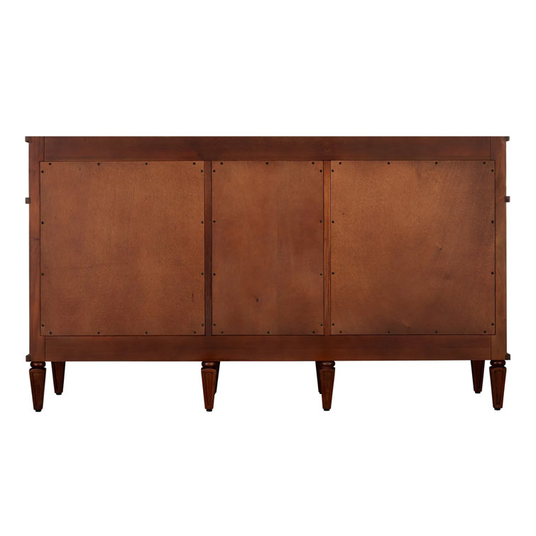60" Antique Brown Mahogany Double Vanity with Carrara Marble Top