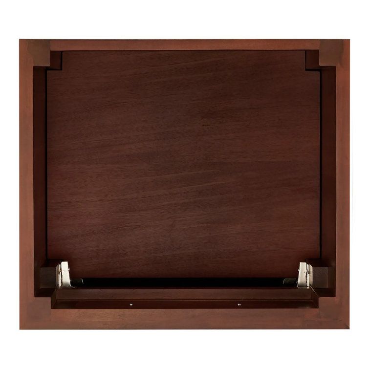 24" Antique Brown Single Bathroom Vanity with Arctic White Quartz Top
