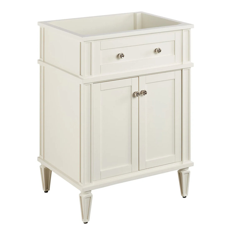 Soft White 24" Single Bathroom Vanity with Carrara Marble Top