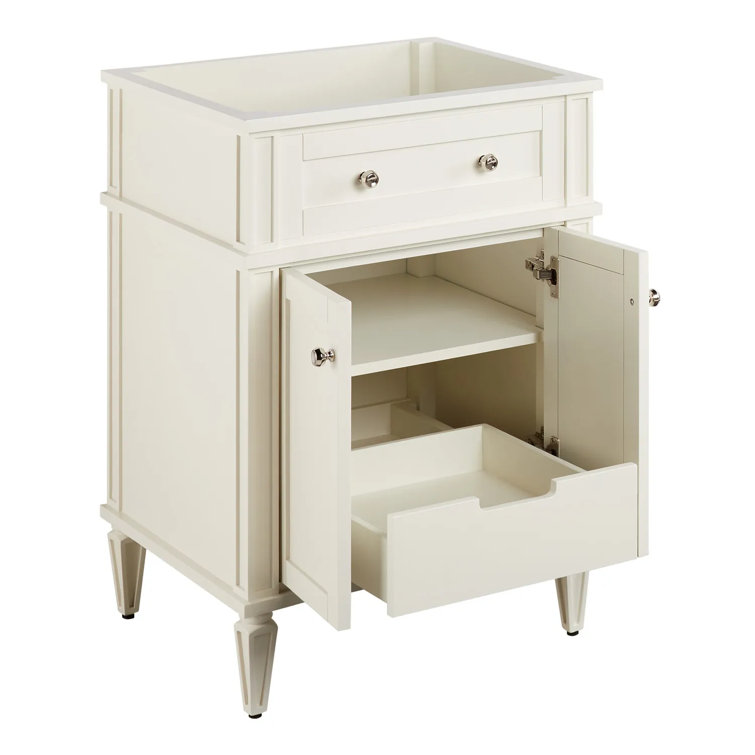 Soft White 24" Single Bathroom Vanity with Carrara Marble Top