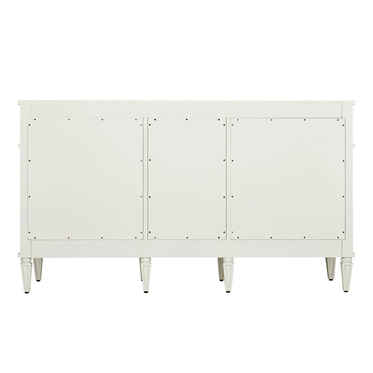 60" Soft White Double Bathroom Vanity with Carrara Marble Top
