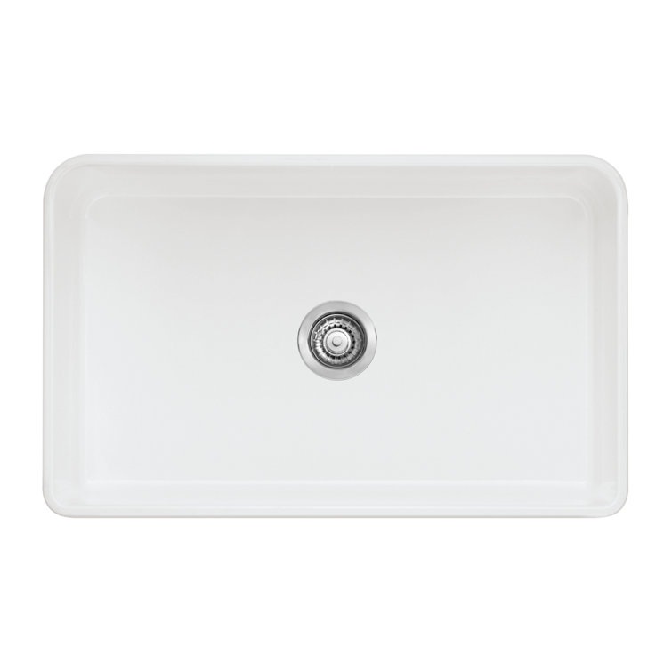 Cerana 30" White Fireclay Single Bowl Farmhouse Sink