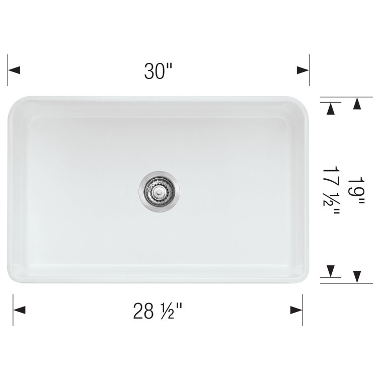 Cerana 30" White Fireclay Single Bowl Farmhouse Sink