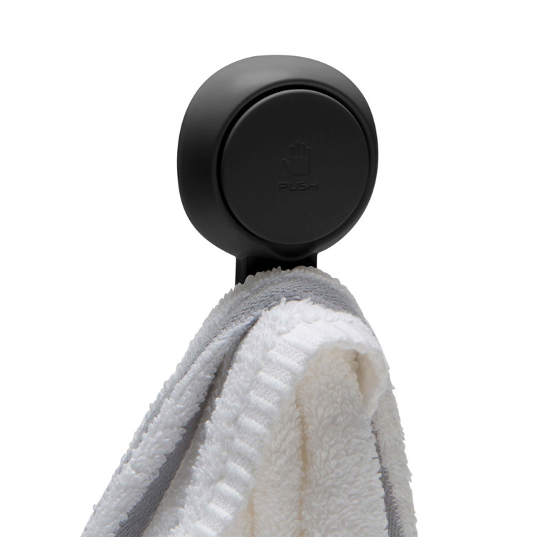 Matte Black Gel Suction Power Wall Mounted Hook Set