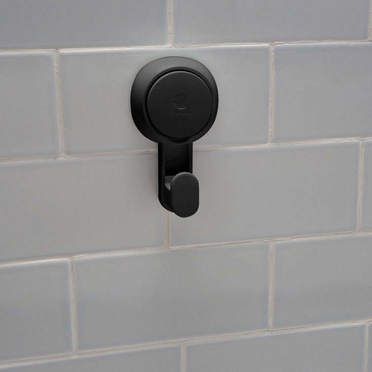Matte Black Gel Suction Power Wall Mounted Hook Set