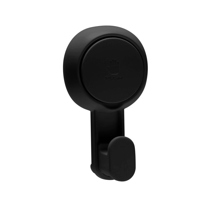 Matte Black Gel Suction Power Wall Mounted Hook Set