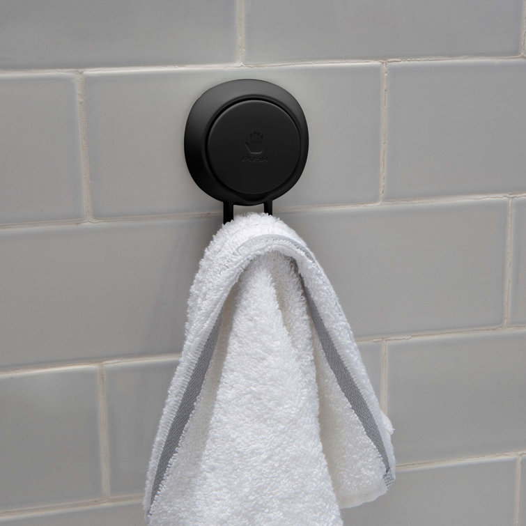 Matte Black Gel Suction Power Wall Mounted Hook Set