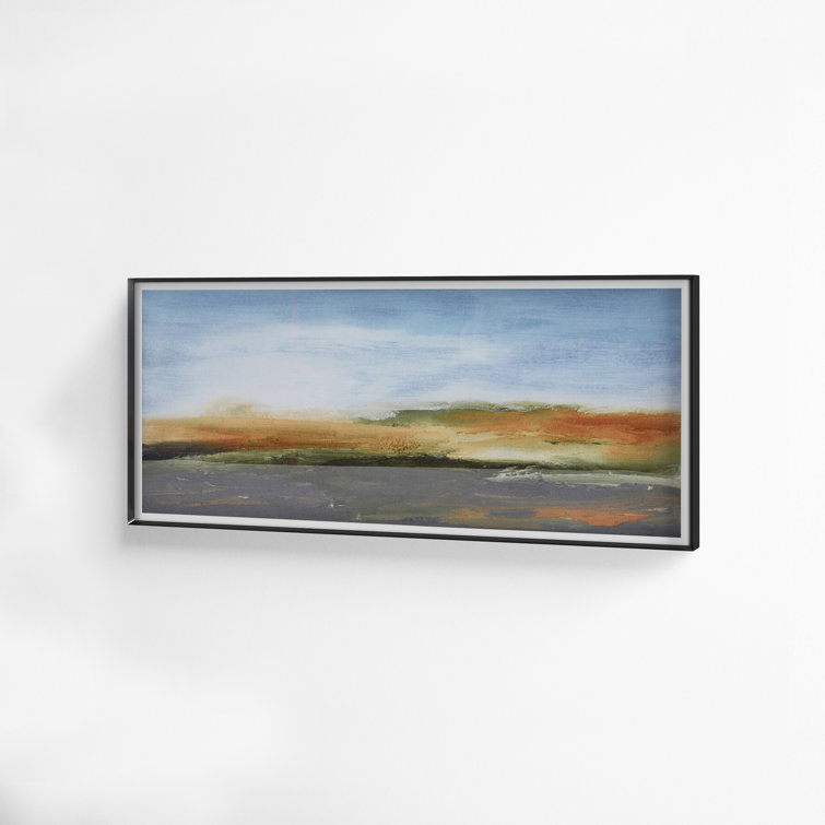 Abstract Watercolor Landscape Print in Metal Frame