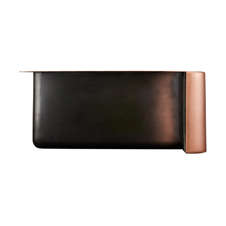 33'' Antique Copper Double Bowl Farmhouse Kitchen Sink