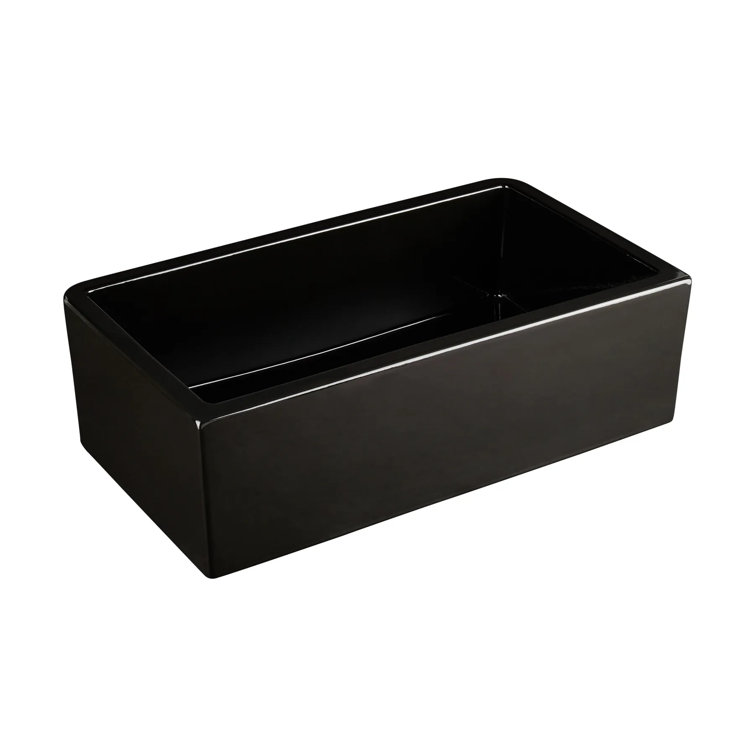 33'' Black Fireclay Farmhouse Apron Sink