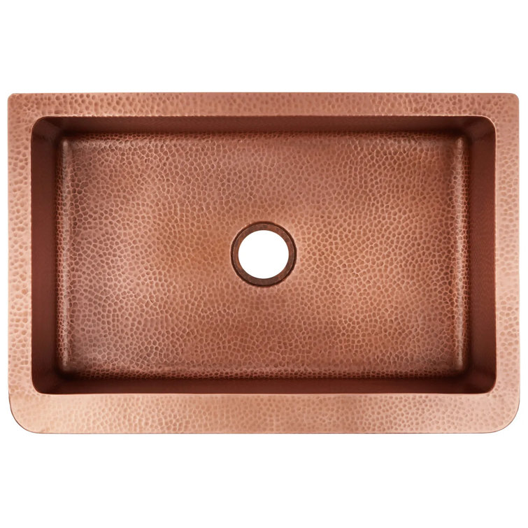 33'' Hammered Copper Farmhouse Apron Sink