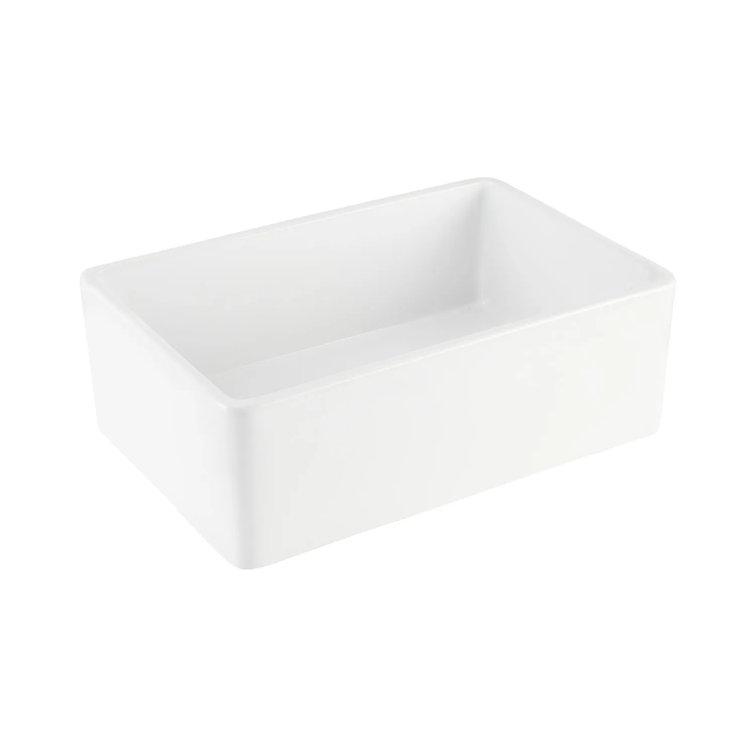 Curington 33" White Fireclay Farmhouse Sink with Fluted Apron