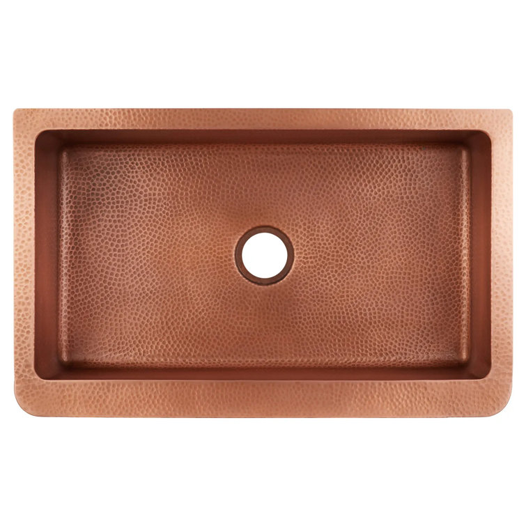 Fiona 36'' Hammered Copper Farmhouse Kitchen Sink